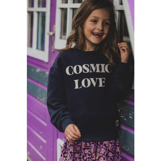 Looxs Revolution Sweater graphite cosmic love voor meisjes in de kleur 2431-7309-094 large