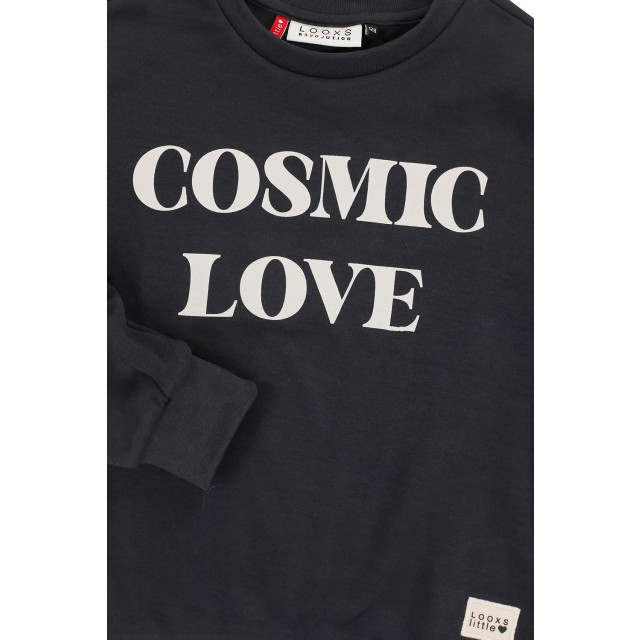 Looxs Revolution Sweater graphite cosmic love voor meisjes in de kleur 2431-7309-094 large