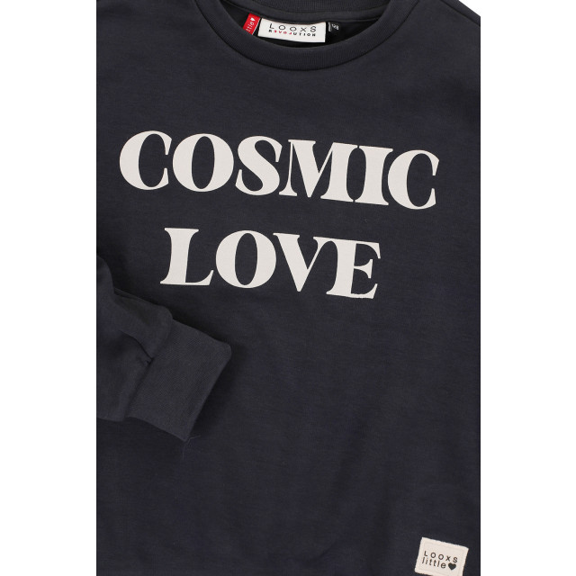 Looxs Revolution Sweater graphite cosmic love voor meisjes in de kleur 2431-7309-094 large