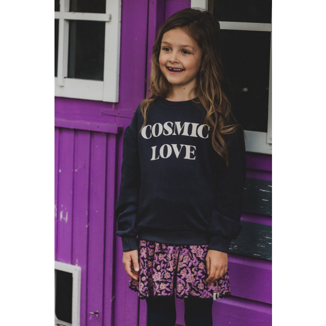 Looxs Revolution Sweater graphite cosmic love voor meisjes in de kleur 2431-7309-094 large