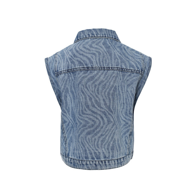 Looxs Revolution Blue denim gilet swirl voor meisjes in de kleur 2431-5022-145 large