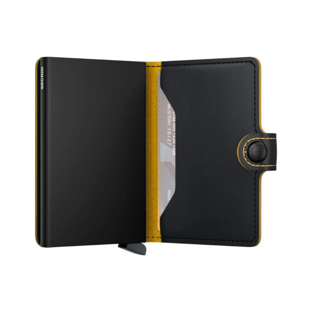 Secrid Miniwallet matte black & ochre MM-Black & Ochre large