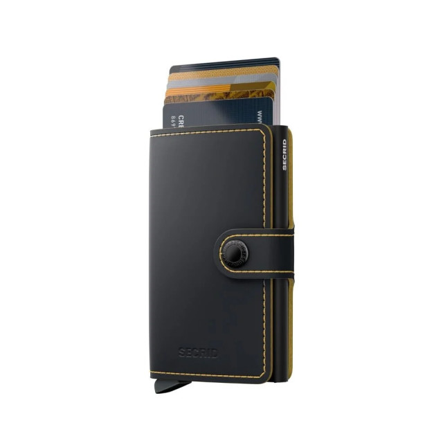 Secrid Miniwallet matte black & ochre MM-Black & Ochre large