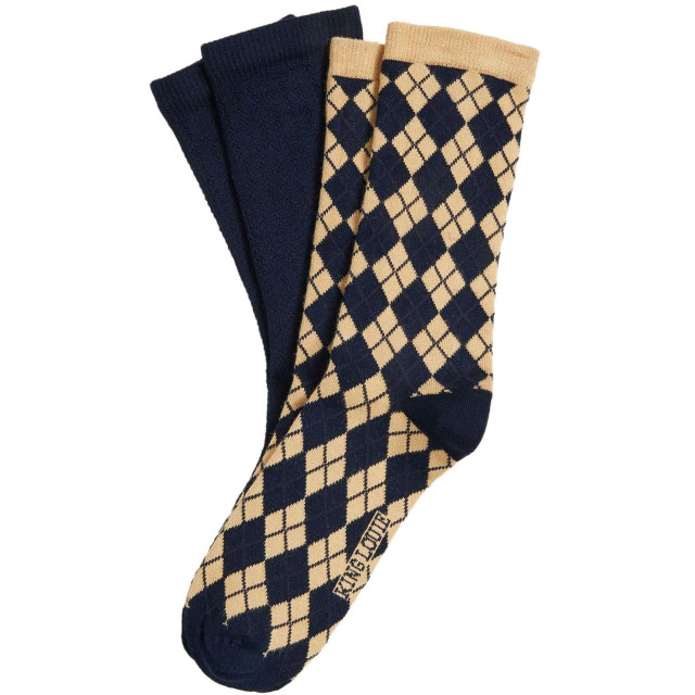 King Louie Socks 2-pack argyle evening blue 09387-445 large