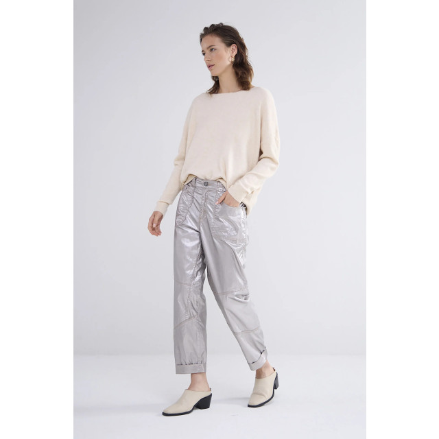 Summum 4s2693-12105 loose tapered pants foil coated 4s2693-12105 Loose tapered pants foil coated large