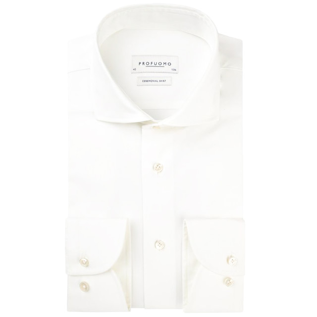 Profuomo Off-white wedding overhemd met lange mouwen 070989-001-42 large Profuomo Off-white wedding overhemd met lange mouwen 070989-001-42 large