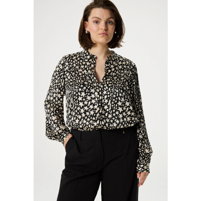 Fabienne Chapot Cltbls20aw240067 nina blouse black/creme brulee CLTBLS20AW240067 large