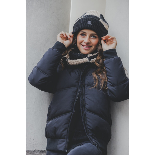 Looxs Revolution Gebreide beanie block /zand voor meisjes in de kleur 2431-5900-589 large