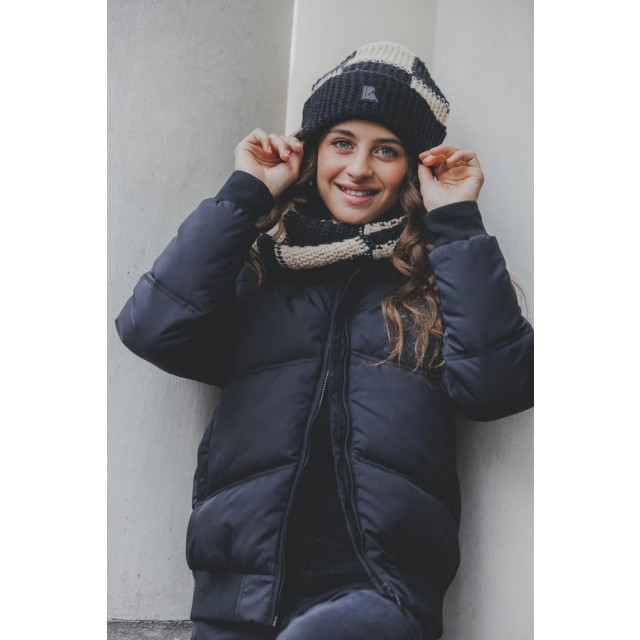 Looxs Revolution Gebreide beanie block /zand voor meisjes in de kleur 2431-5900-589 large