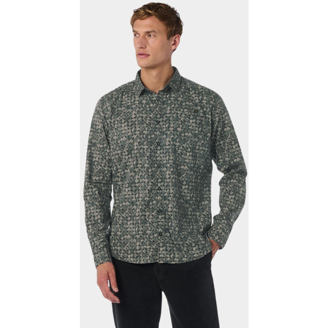 No Excess Casual hemd lange mouw shirt stretch allover printed 25450840/052 183116 large