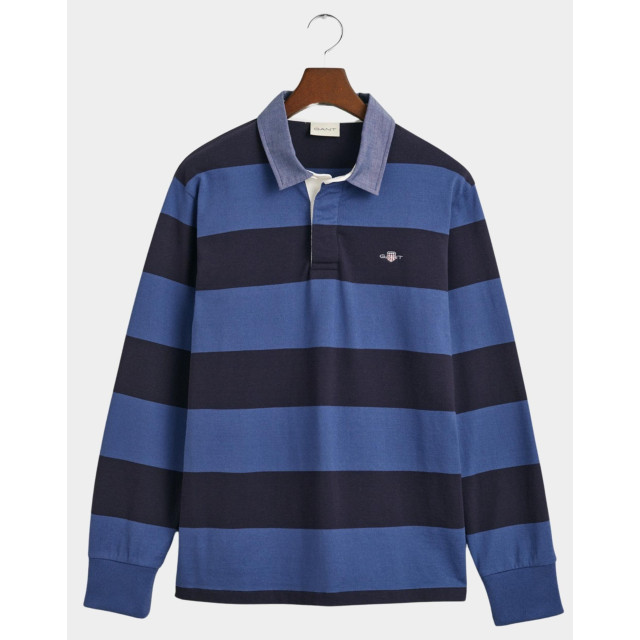 Gant Polo lange mouw chambray stripe heavy rugger 2004083/442 181704 large