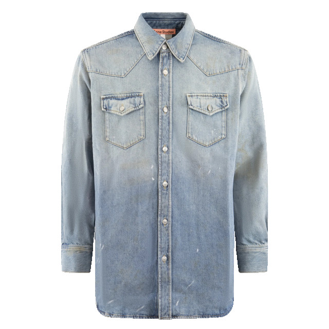 Acne Studios Heren denim shirt relaxed fit Fn-Ux-Shir000026-103 large