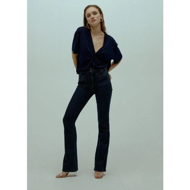 Homage to Denim Donker flared jeans zakken jane 8957268885832 large
