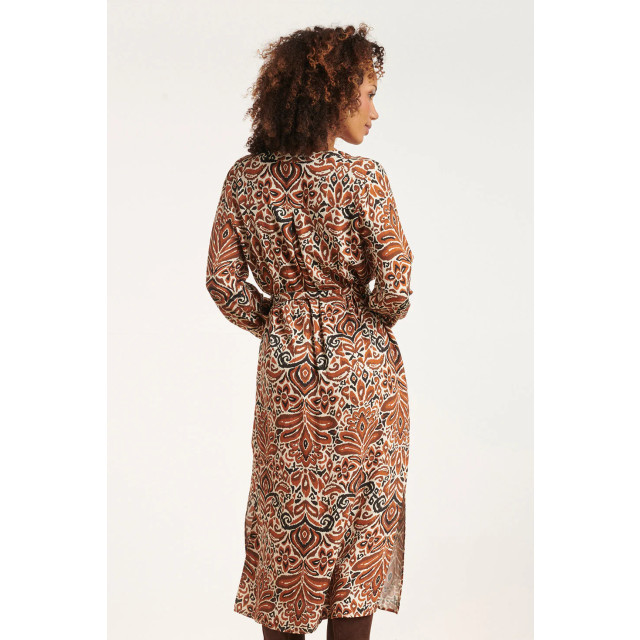 Smashed Lemon 24509 e paisley bedrukte midi jurk | 24509-720-775 large