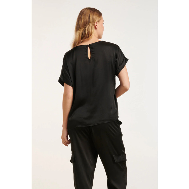 Smashed Lemon 24682 satijnen top met v-hals | 24682-999-M large