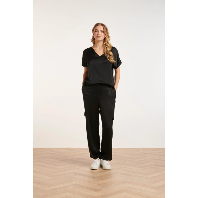 Smashed Lemon 24682 satijnen top met v-hals | 24682-999-M large