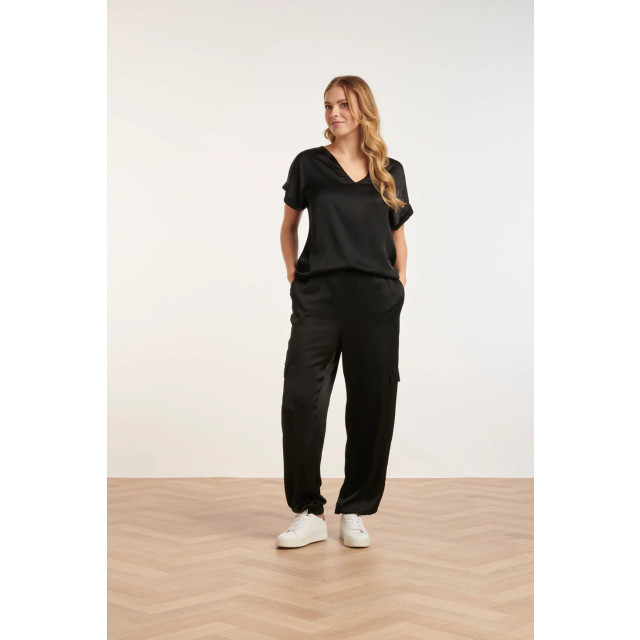 Smashed Lemon 24682 satijnen top met v-hals | 24682-999-M large