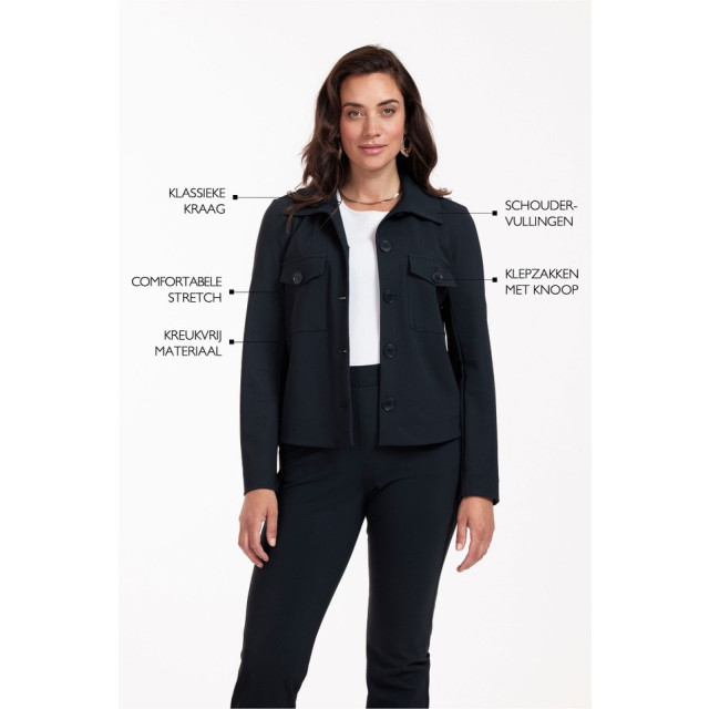 Studio Anneloes Claire bonded jacket navy 4549.37.0041 large