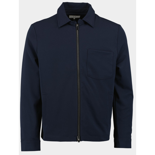 Born with Appetite Casual hemd lange mouw bari zipper shirt jacket 24314ba10/290 navy 183307 large