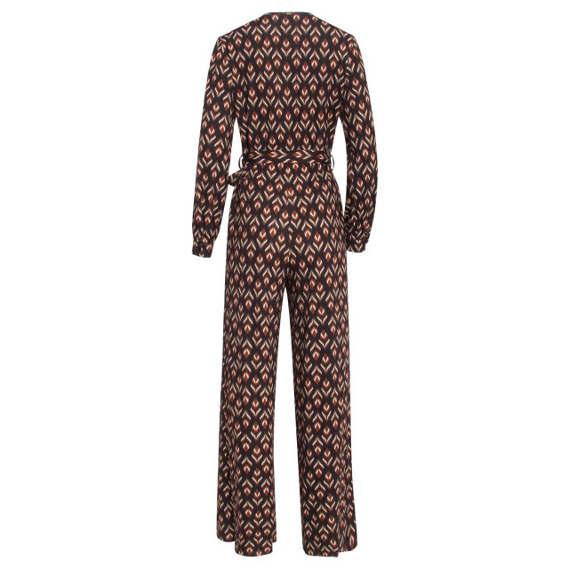 Smashed Lemon 24547 e stretchy jumpsuit met bladerprint | 24547-999-775 large