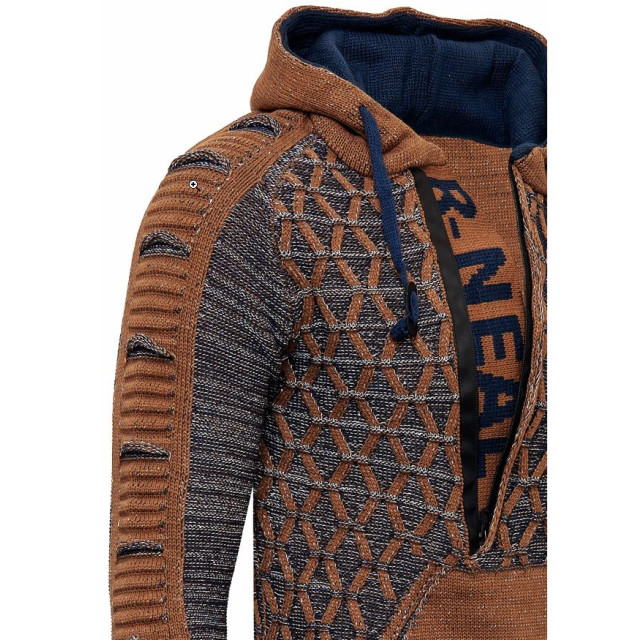 Rusty Neal heren trui camel hoodie 13362 9515-R-13362-5 large