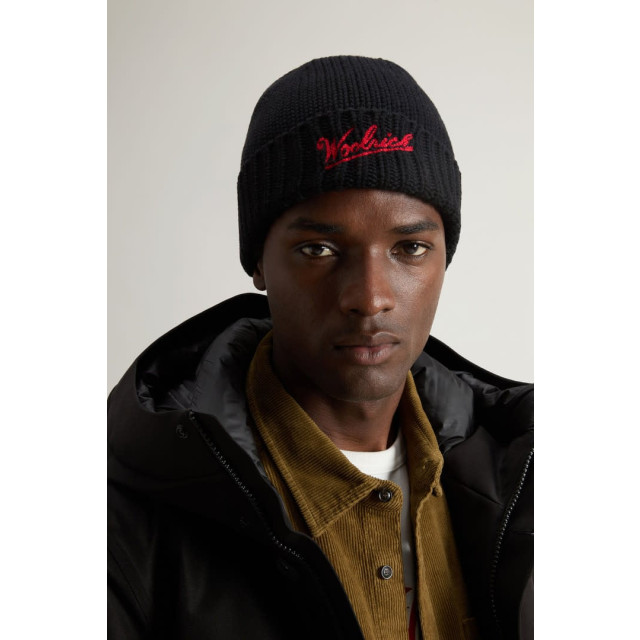 Woolrich Men merino wool logo beanie 153599232 large