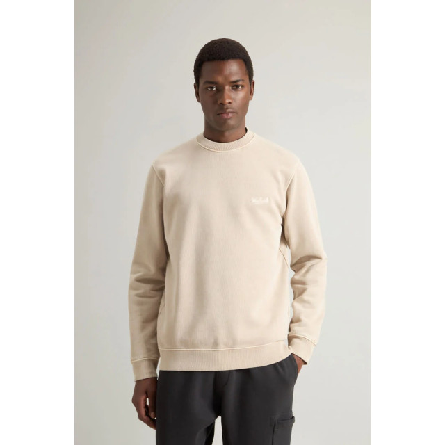 Woolrich Men garment dyed crewneck rope 153604078 large