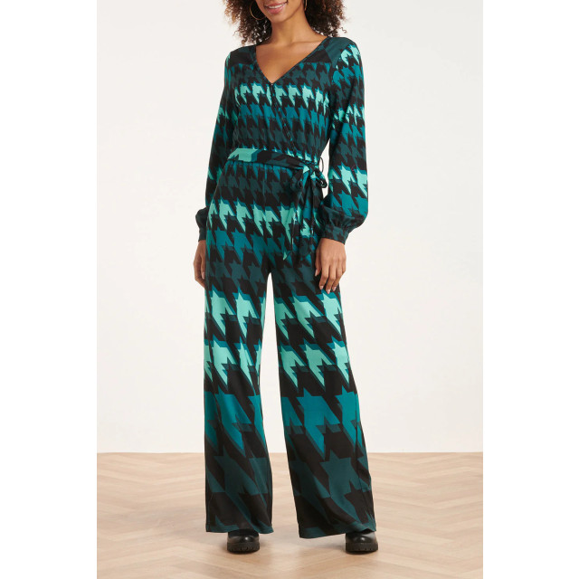 Smashed Lemon 24527 houndstooth print jumpsuit | 24527-999-640 large