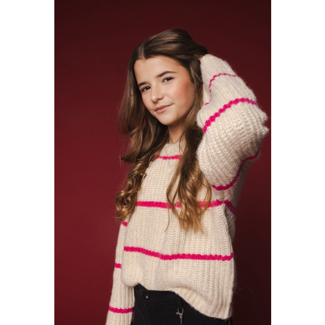 Looxs Revolution Gebreide trui pink stripe voor meisjes in de kleur 2432-5341-936 large