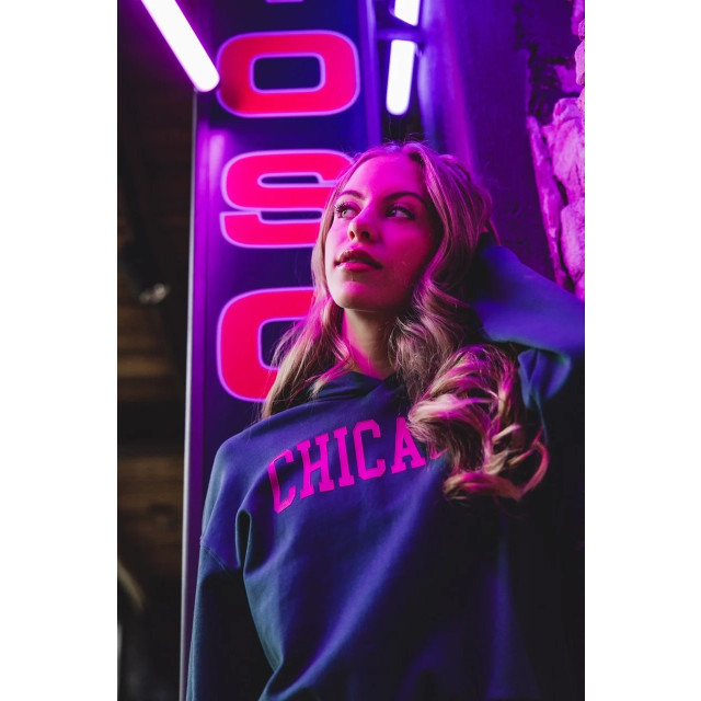 Looxs Revolution Hoody chicago petrol voor meisjes in de kleur 2432-5352-139 large