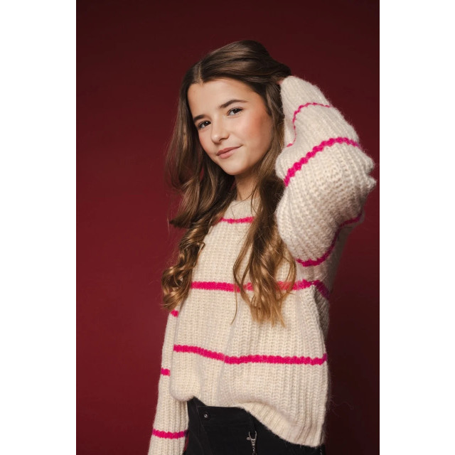 Looxs Revolution Gebreide trui pink stripe voor meisjes in de kleur 2432-5341-936 large