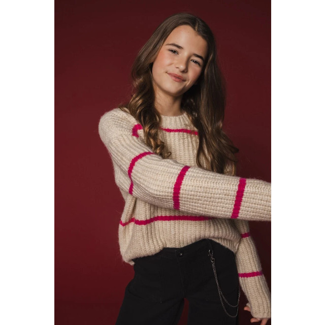 Looxs Revolution Gebreide trui pink stripe voor meisjes in de kleur 2432-5341-936 large