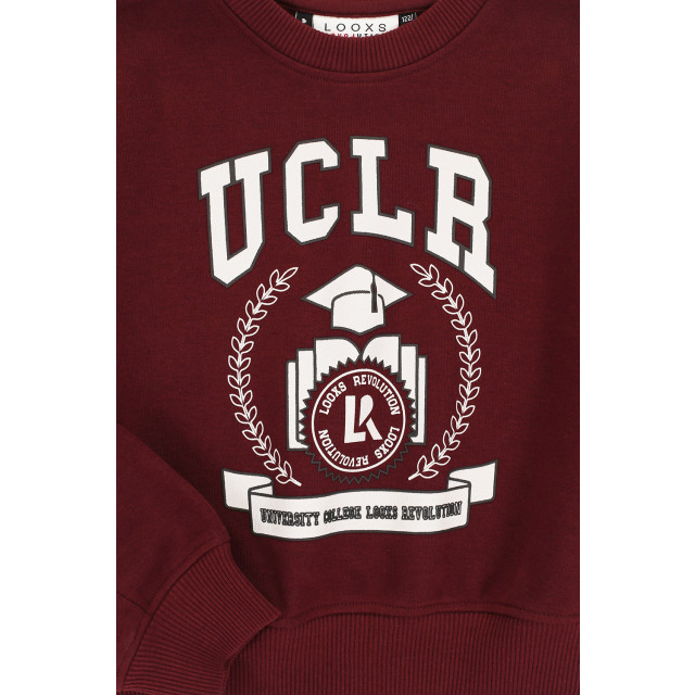 Looxs Revolution Sweater bordeaux university print voor meisjes in de kleur 2432-5318-369 large