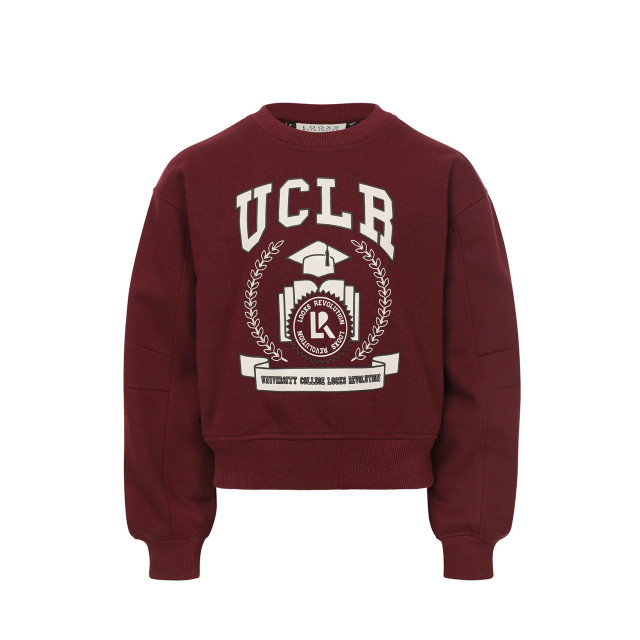Looxs Revolution Sweater bordeaux university print voor meisjes in de kleur 2432-5318-369 large