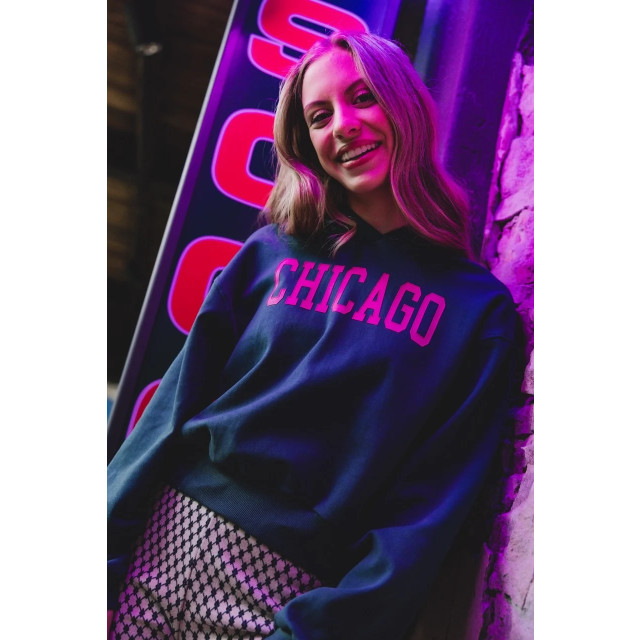 Looxs Revolution Hoody chicago petrol voor meisjes in de kleur 2432-5352-139 large