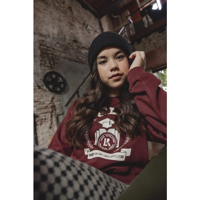 Looxs Revolution Sweater bordeaux university print voor meisjes in de kleur 2432-5318-369 large