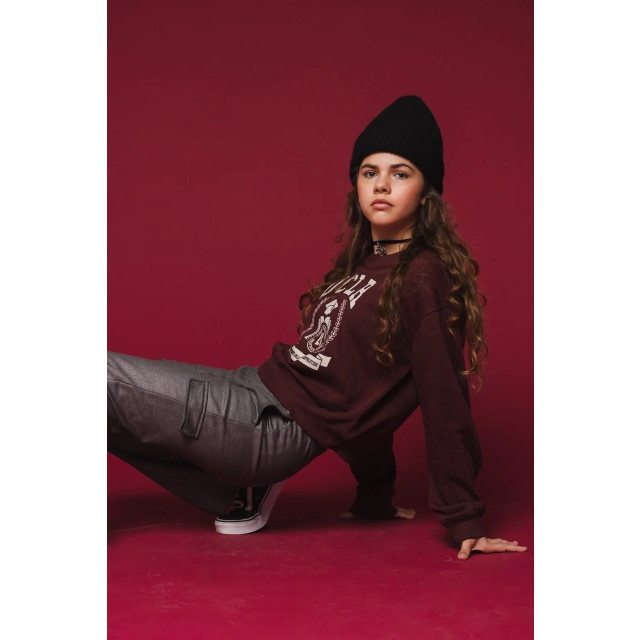 Looxs Revolution Sweater bordeaux university print voor meisjes in de kleur 2432-5318-369 large