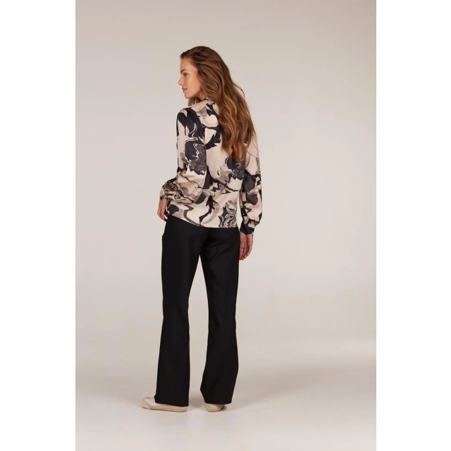 Jansen Amsterdam W24 blouse cristina wgp168 00/0131 sand black W24 Blouse Cristina WGP168 00/0131 sand black large