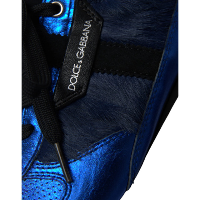 Dolce and Gabbana Zwart kalfsleren sneakers Dolce & Gabbana Blauw Zwart Kalfsleren Sneakers large