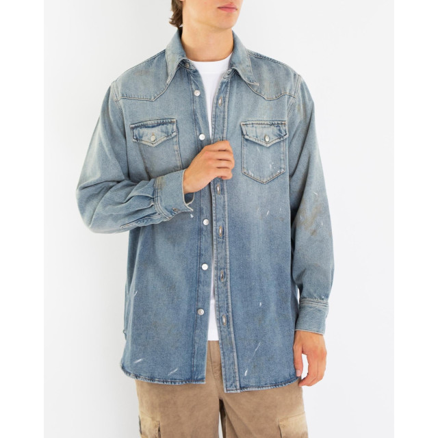 Acne Studios Heren denim shirt relaxed fit Fn-Ux-Shir000026-103 large