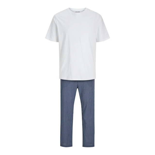 Jack & Jones Heren pyjamaset jacbasic wit/blauw 12263659-Wit/Blauw large