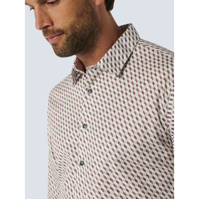 No Excess Shirt stretch allover printed aubergine 25430714-083 large