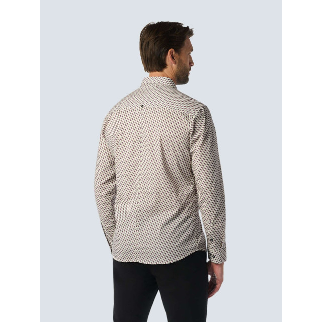 No Excess Shirt stretch allover printed aubergine 25430714-083 large