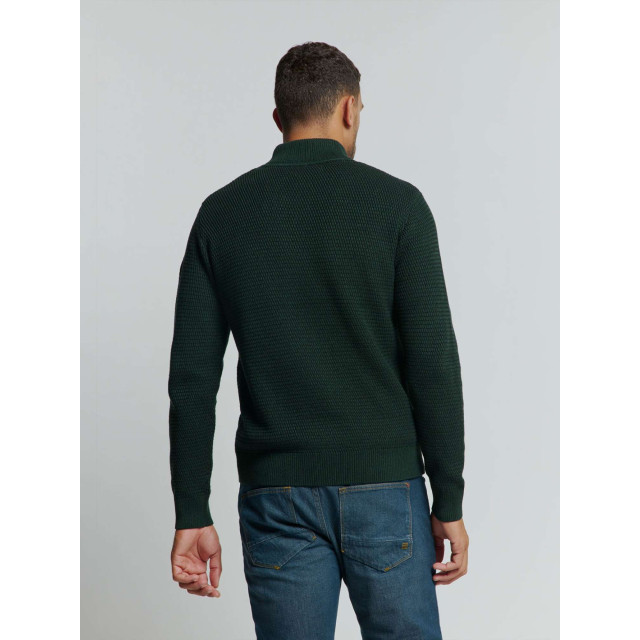 No Excess Pullover half zipper 2 coloured mel dark green 25230904-052 large