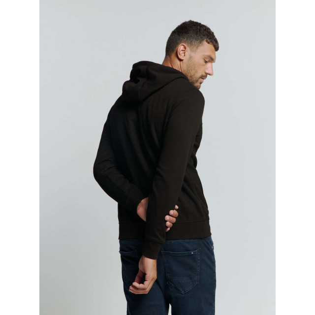 No Excess Sweater hooded full zipper double l black 25100907-020 large