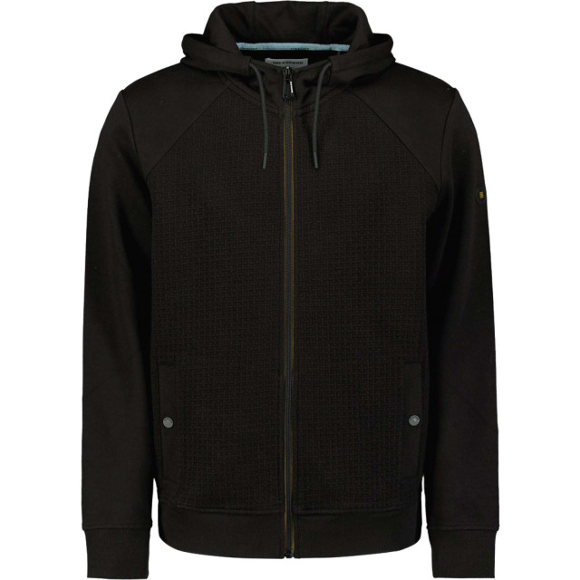 No Excess Sweater hooded full zipper double l black 25100907-020 large