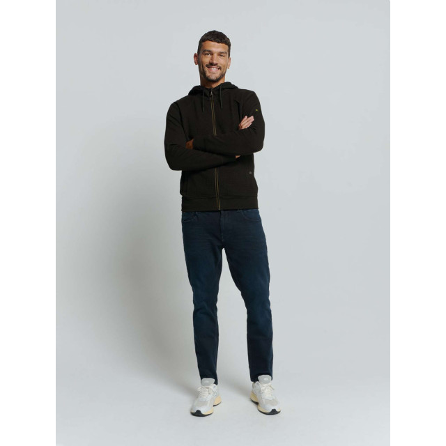 No Excess Sweater hooded full zipper double l black 25100907-020 large