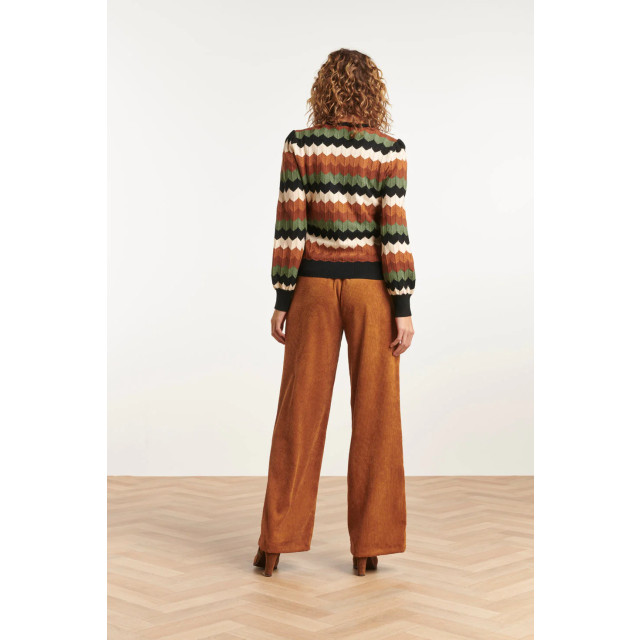 Smashed Lemon 23595 retro grafische gebreide top | 23595-998-3XL large