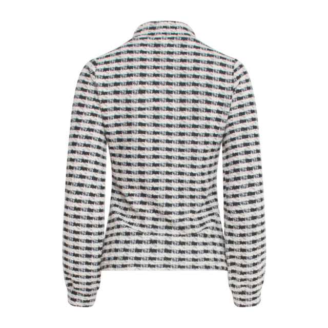 Smashed Lemon 23576 stijlvol geruit turtleneck top in zwart-wit 23576-009-L large