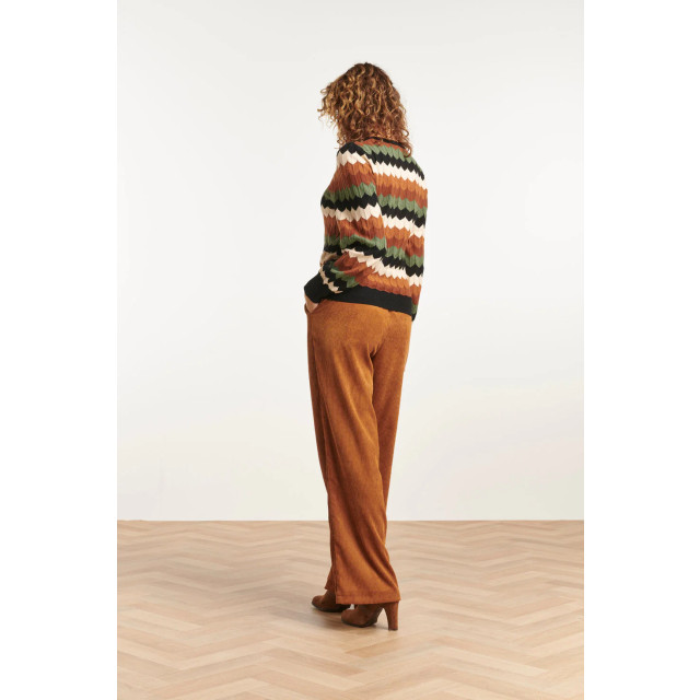 Smashed Lemon 23595 retro grafische gebreide top | 23595-998-3XL large